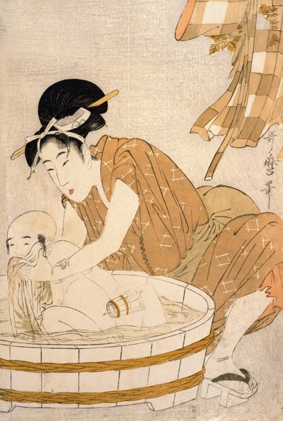 Das Bad, Edo-Periode (1603-1868) von Kitagawa Utamaro